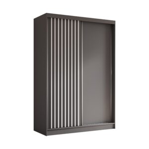 Wohnli Möbelsuche - KLEIDERSCHRANK mit furnierten Schiebetüren und Aluminium-Leisten