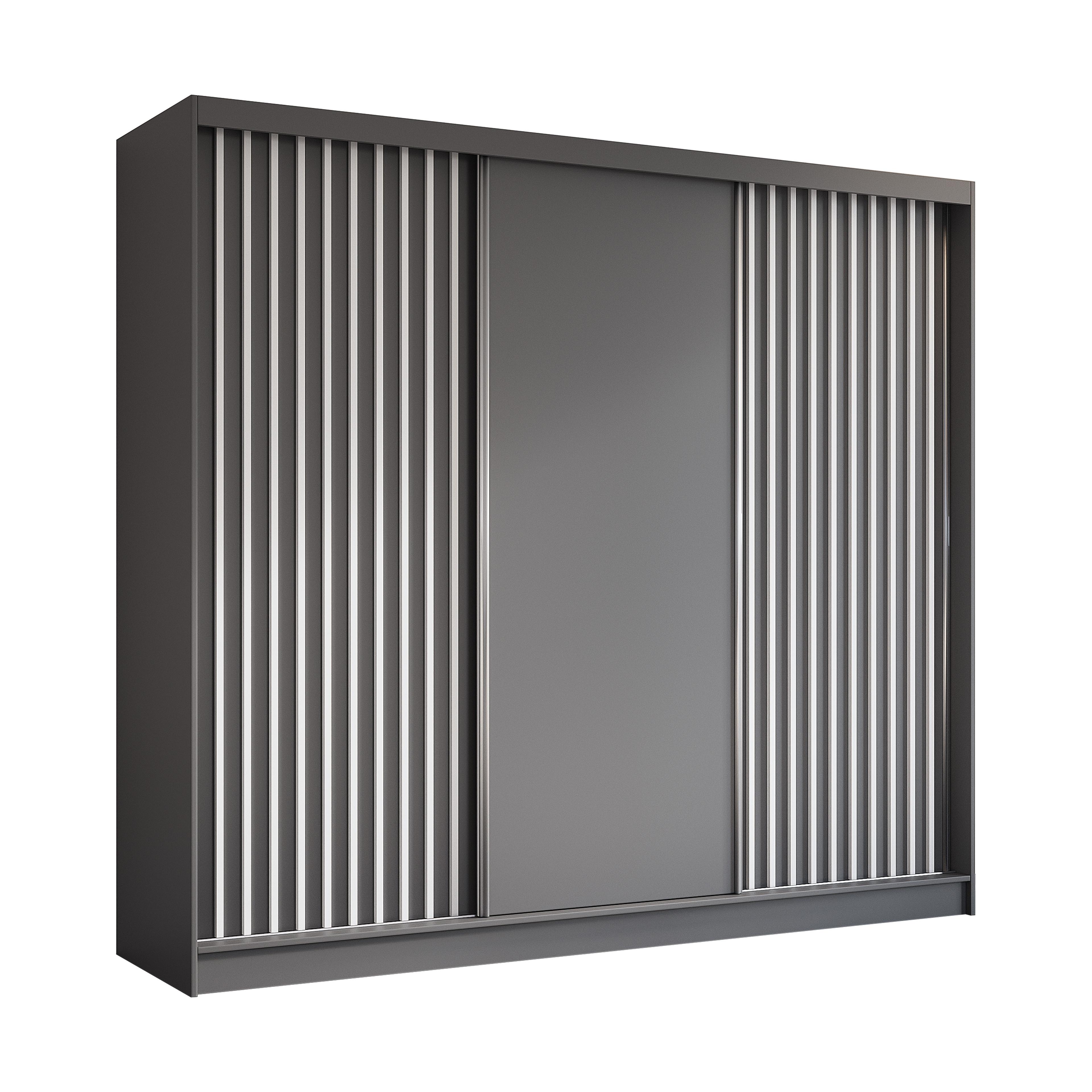 wohnli-moebel-suche-800000612242 Wohnli Möbelsuche - KLEIDERSCHRANK mit furnierten Schiebetüren und Aluminium-Leisten