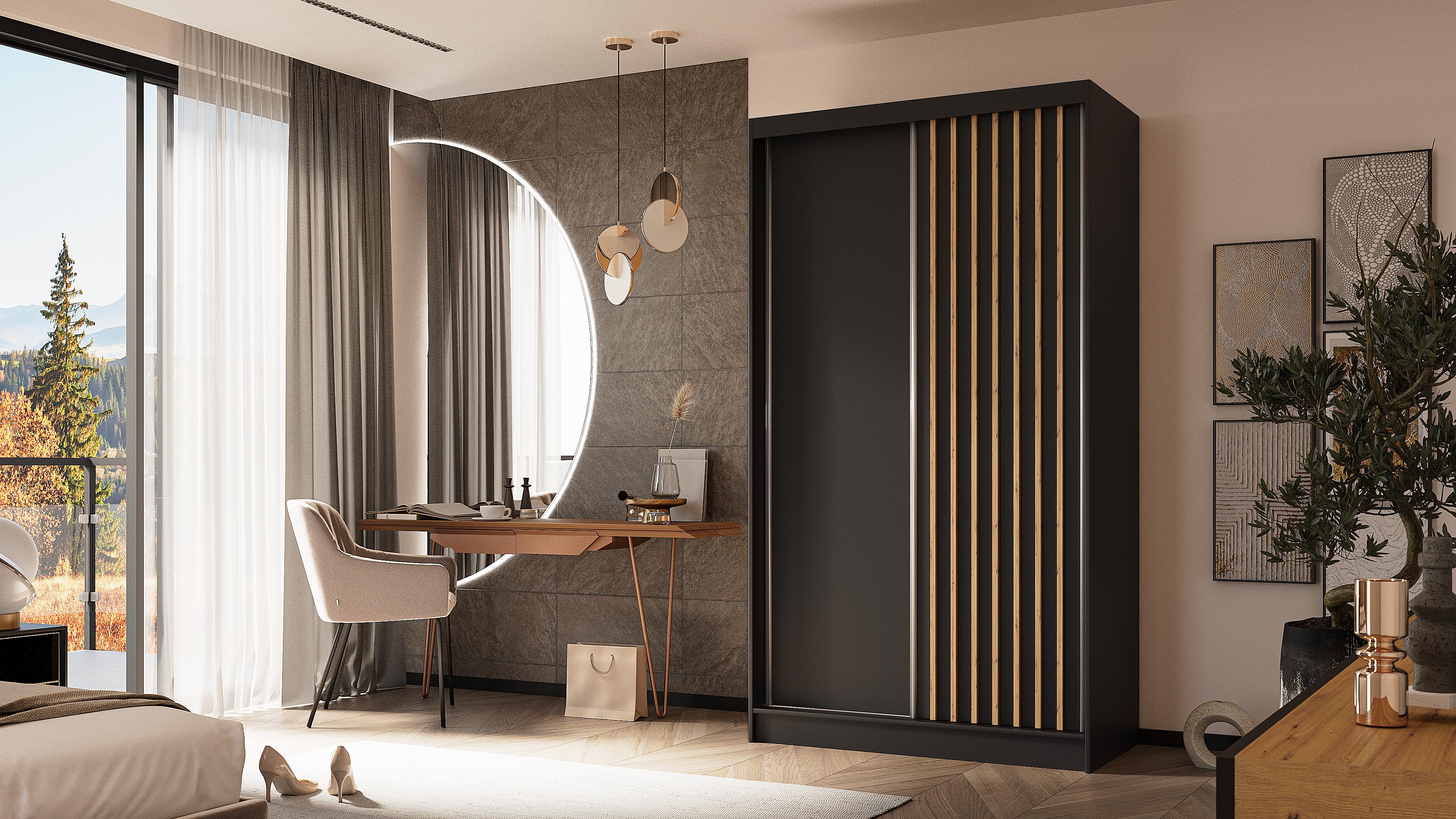 LED-Beleuchtung - LABELO - 120 cm Schwarz+Schwarz+Artisan