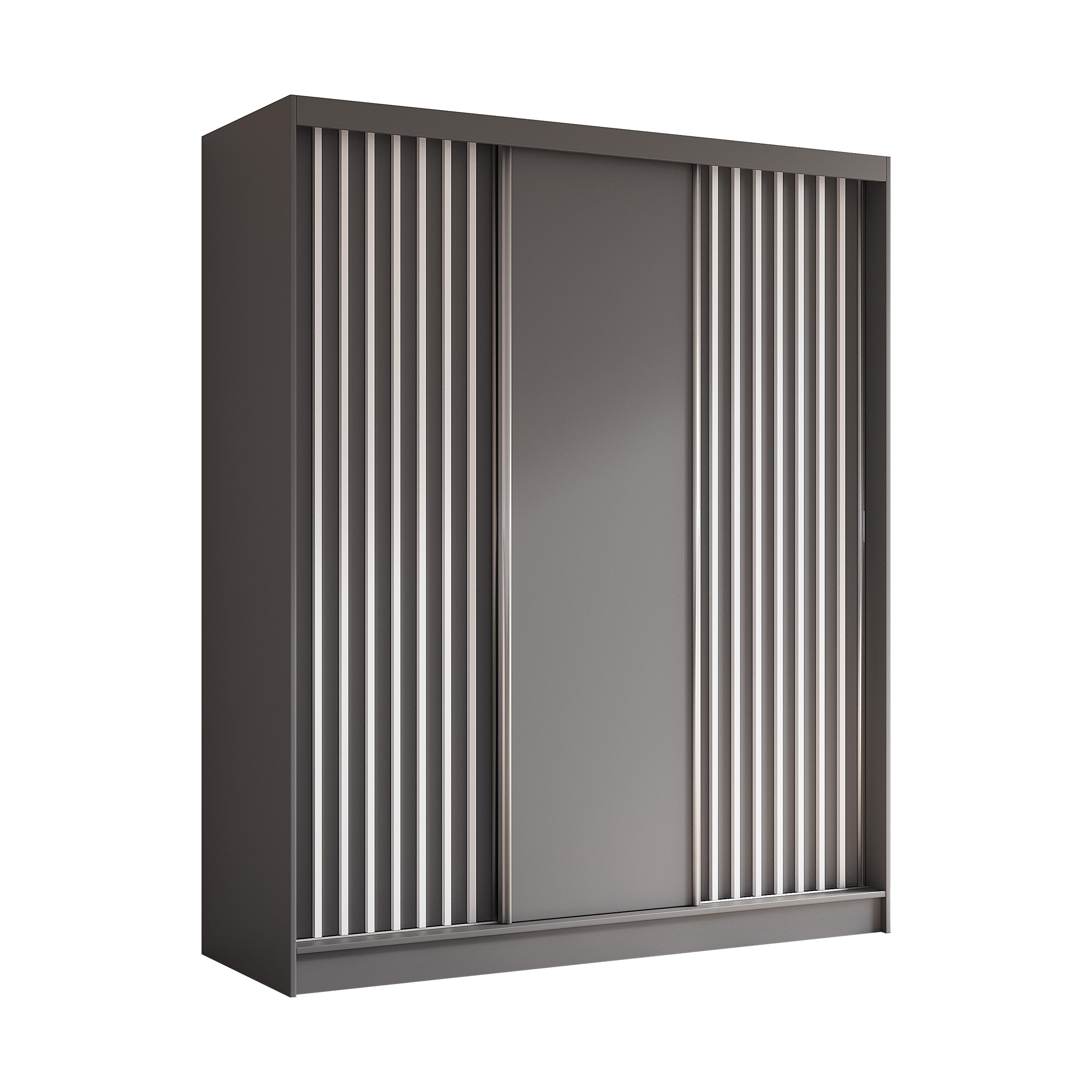 wohnli-moebel-suche-800000612295 Wohnli Möbelsuche - KLEIDERSCHRANK mit furnierten Schiebetüren und Aluminium-Leisten