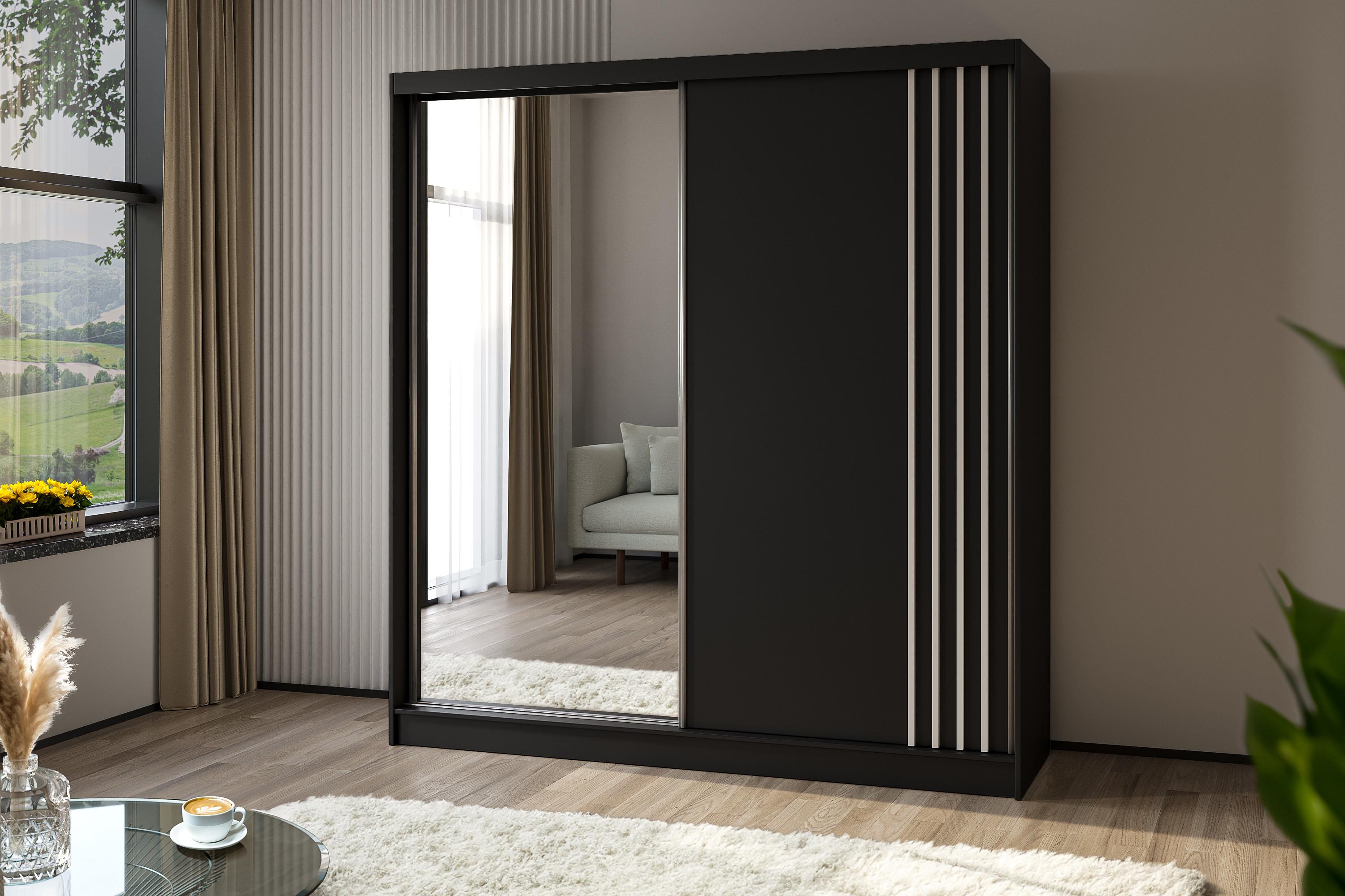 LED-Beleuchtung - NALLA - 200 cm Schwarz+Schwarz+Weiß
