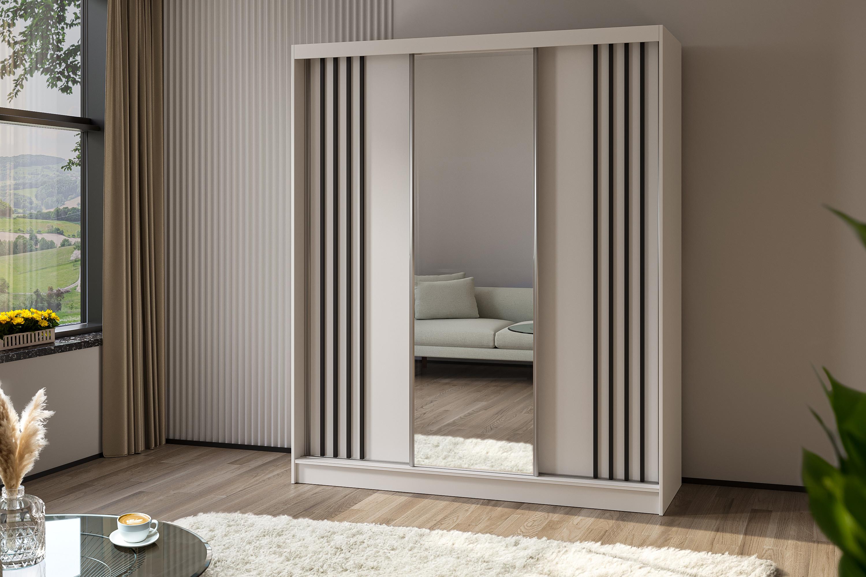 LED-Beleuchtung - NALLA - 180 cm Weiß+Weiß+Schwarz