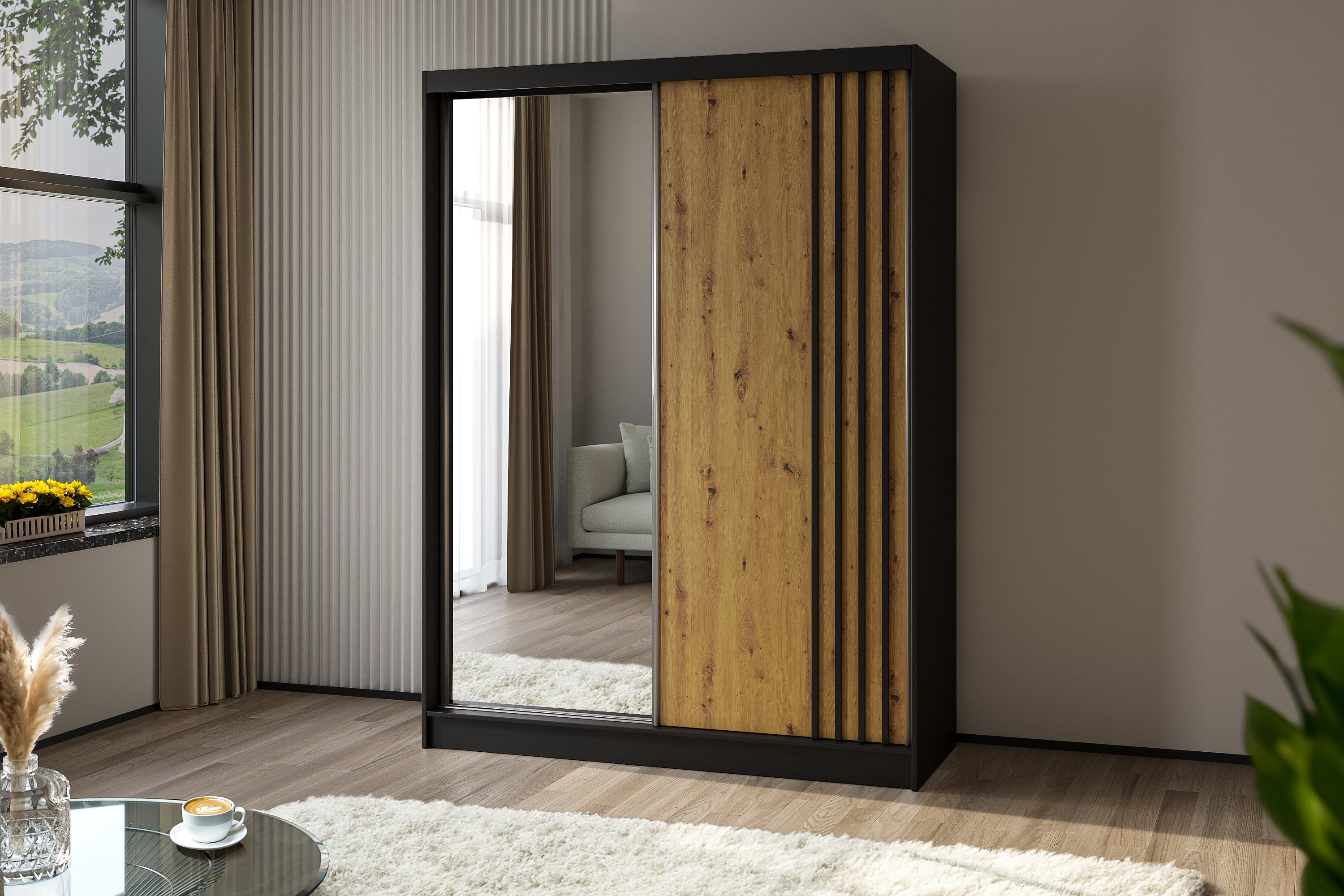 LED-Beleuchtung - NALLA - 160 cm Schwarz+Artisan+Schwarz
