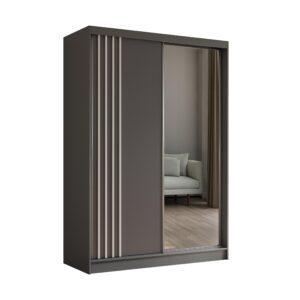 wohnli-moebel-suche-800000612473 Wohnli Möbelsuche - KLEIDERSCHRANK mit Spiegel-Schiebetüren und Aluminium-Leisten