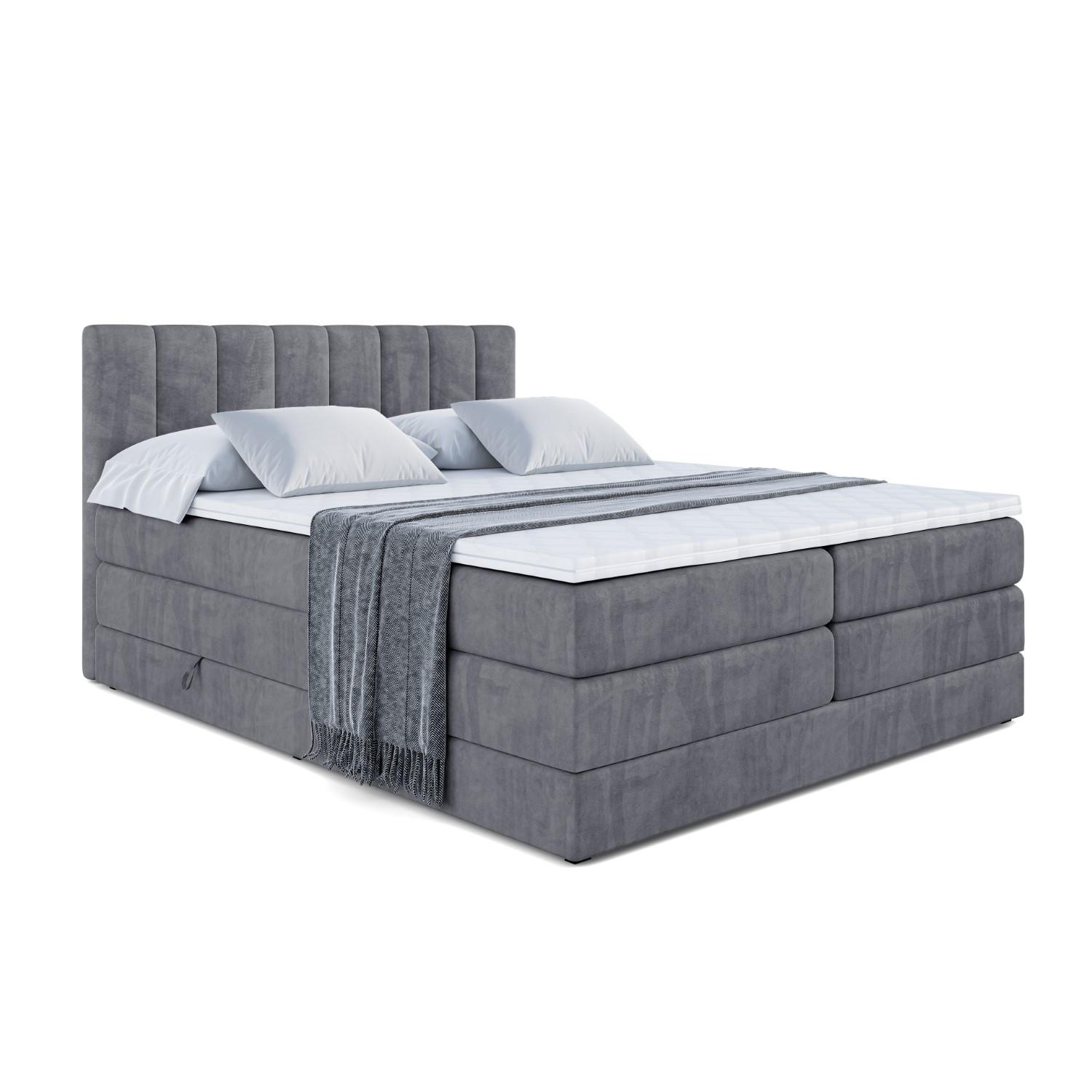 Wohnli Möbelsuche - BOXSPRINGBETT OTTA KING - 200x200 - H3/H4 - Dunkelgrau