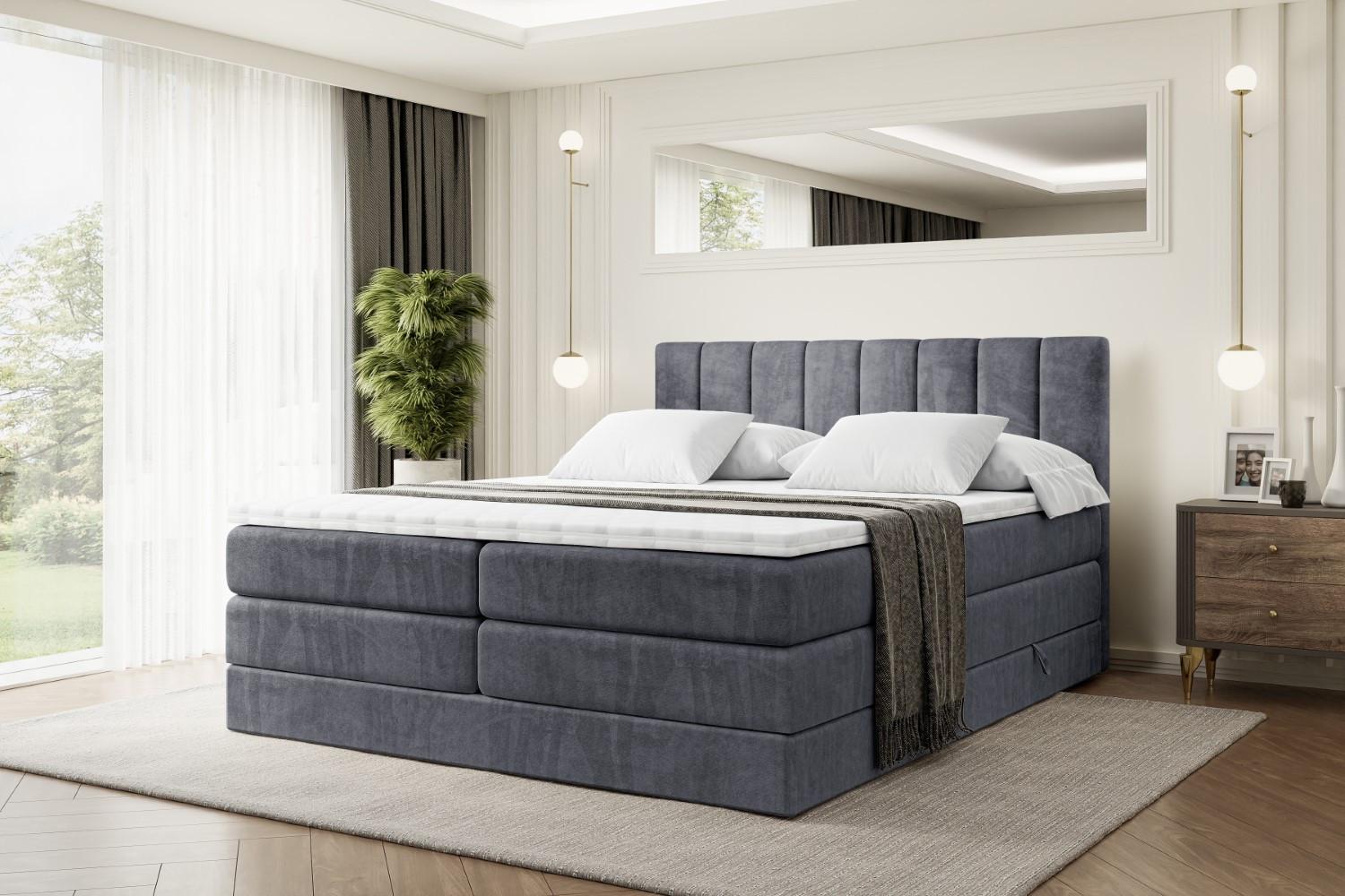 wohnli-moebel-suche-800000612978-1 BOXSPRINGBETT OTTA KING - 180x200 - H3/H4 - Dunkelgrau Holzwerkstoff ALTDECOR Möbel > Betten > Boxspringbetten Grau