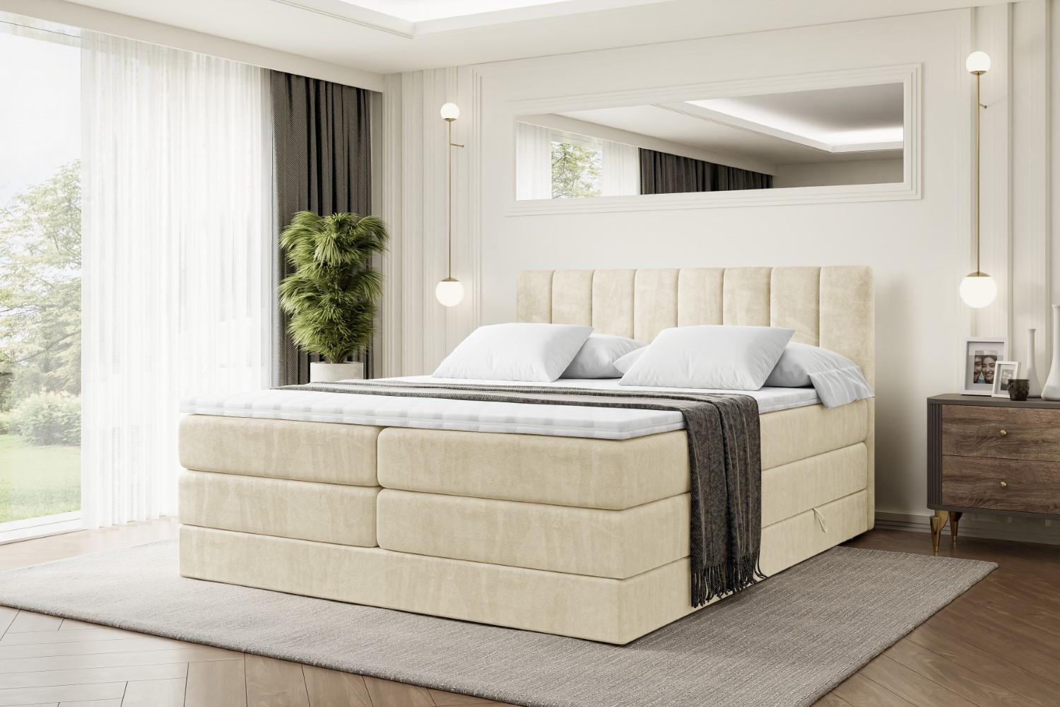 wohnli-moebel-suche-800000613018-1 BOXSPRINGBETT OTTA KING - 120x200 - H3/H4 - Beige Holzwerkstoff ALTDECOR Möbel > Betten > Boxspringbetten Beige