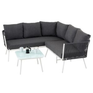 Wohnli Möbelsuche - GARTENLOUNGE JAKARTA 3er Set weiß/grau