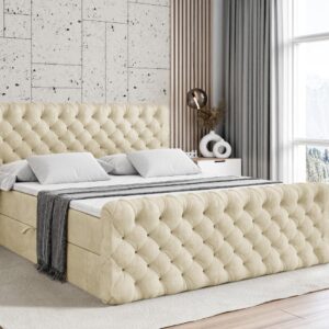 BOXBETT BOXI8-Z - 140x200 cm - H3 - Beige Holzwerkstoff ALTDECOR Möbel > Betten > Boxspringbetten Beige