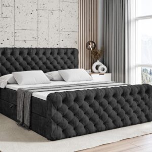 wohnli-moebel-suche-800000613524-1 BOXBETT BOXI8-Z - 200x200 cm - H3 - Schwarz Holzwerkstoff ALTDECOR Möbel > Betten > Boxspringbetten Schwarz