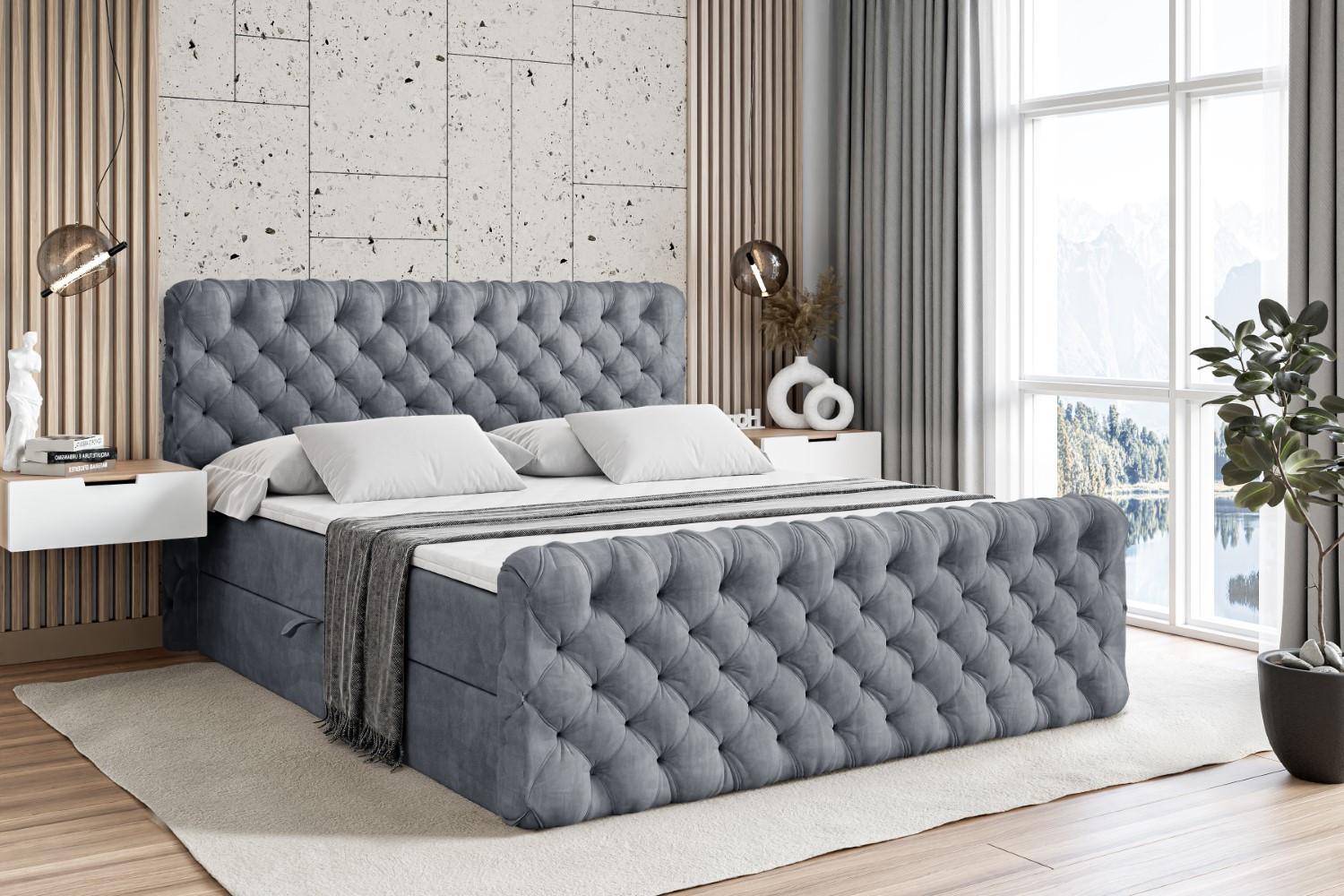wohnli-moebel-suche-800000613557-1 BOXBETT BOXI8-Z - 160x200 cm - H4 - Grau Holzwerkstoff ALTDECOR Möbel > Betten > Boxspringbetten Grau