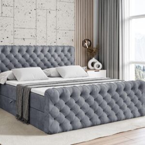 wohnli-moebel-suche-800000613558-1 BOXBETT BOXI8-Z - 120x200 cm - H3 - Grau Holzwerkstoff ALTDECOR Möbel > Betten > Boxspringbetten Grau