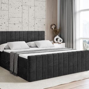 wohnli-moebel-suche-800000613572-1 BOXBETT EDITA-Z - 120x200 cm - H4 - Schwarz Holzwerkstoff ALTDECOR Möbel > Betten > Boxspringbetten Schwarz