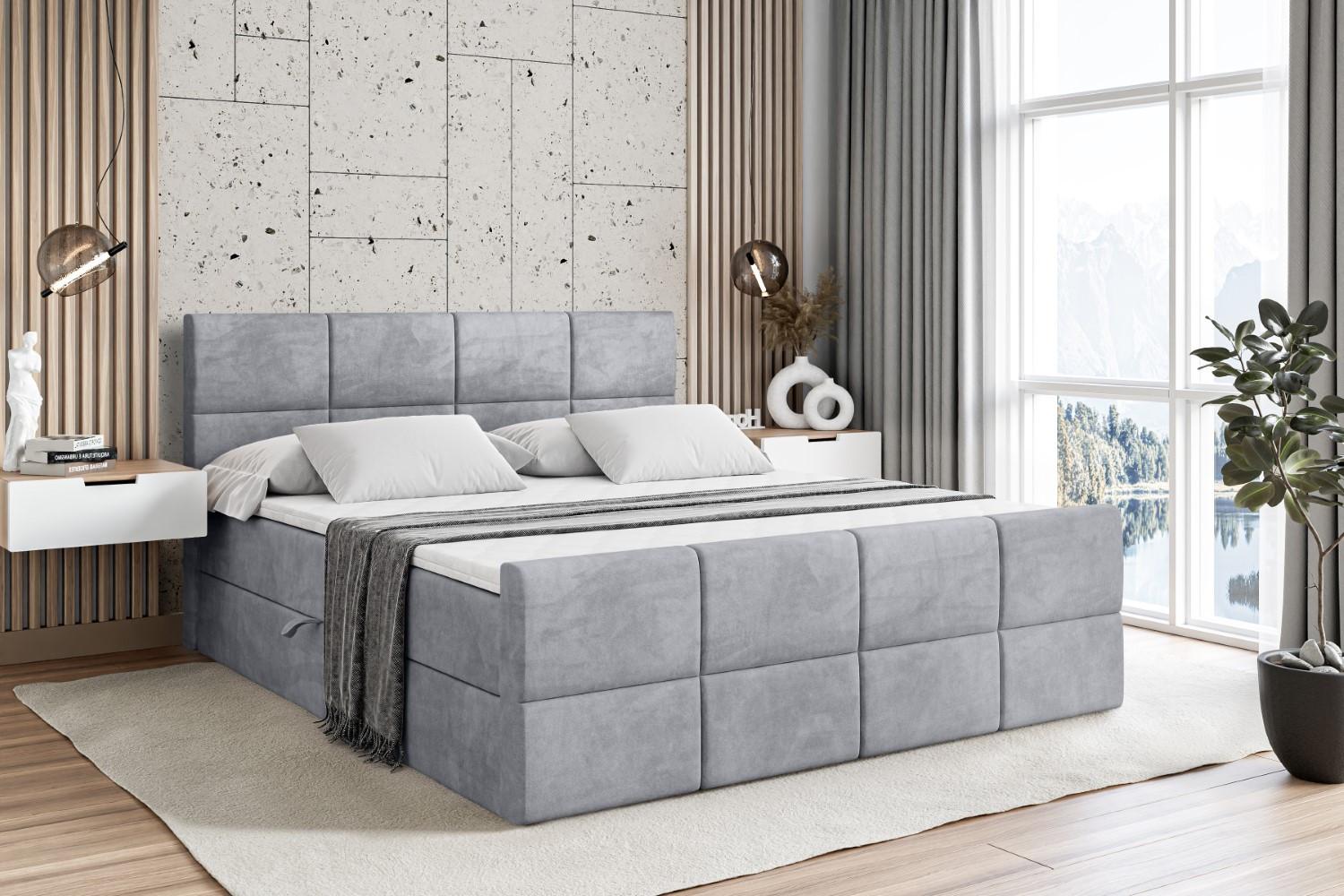 wohnli-moebel-suche-800000613585-1 BOXBETT ARDENI-Z - 180x200 cm - H3 - Hellgrau Holzwerkstoff ALTDECOR Möbel > Betten > Boxspringbetten Grau