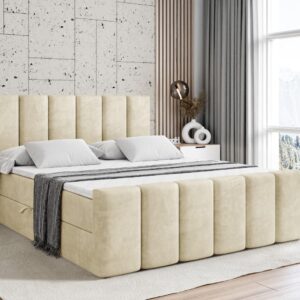 BOXBETT BOXI1-Z - 120x200 cm - H3 - Beige Holzwerkstoff ALTDECOR Möbel > Betten > Boxspringbetten Beige