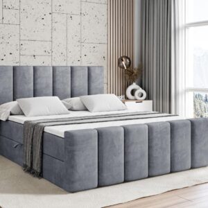 BOXBETT BOXI1-Z - 140x200 cm - H4 - Grau Holzwerkstoff ALTDECOR Möbel > Betten > Boxspringbetten Grau