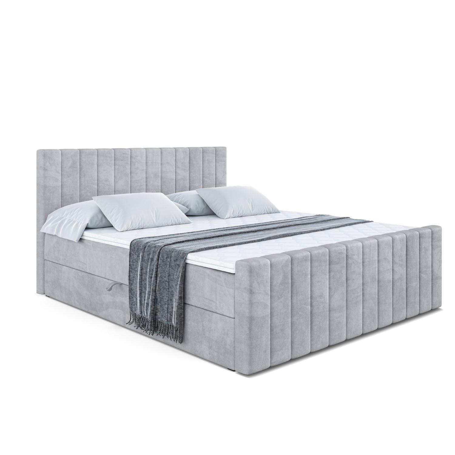 Wohnli Möbelsuche - BOXBETT EDITA-Z - 160x200 cm - H4 - Hellgrau
