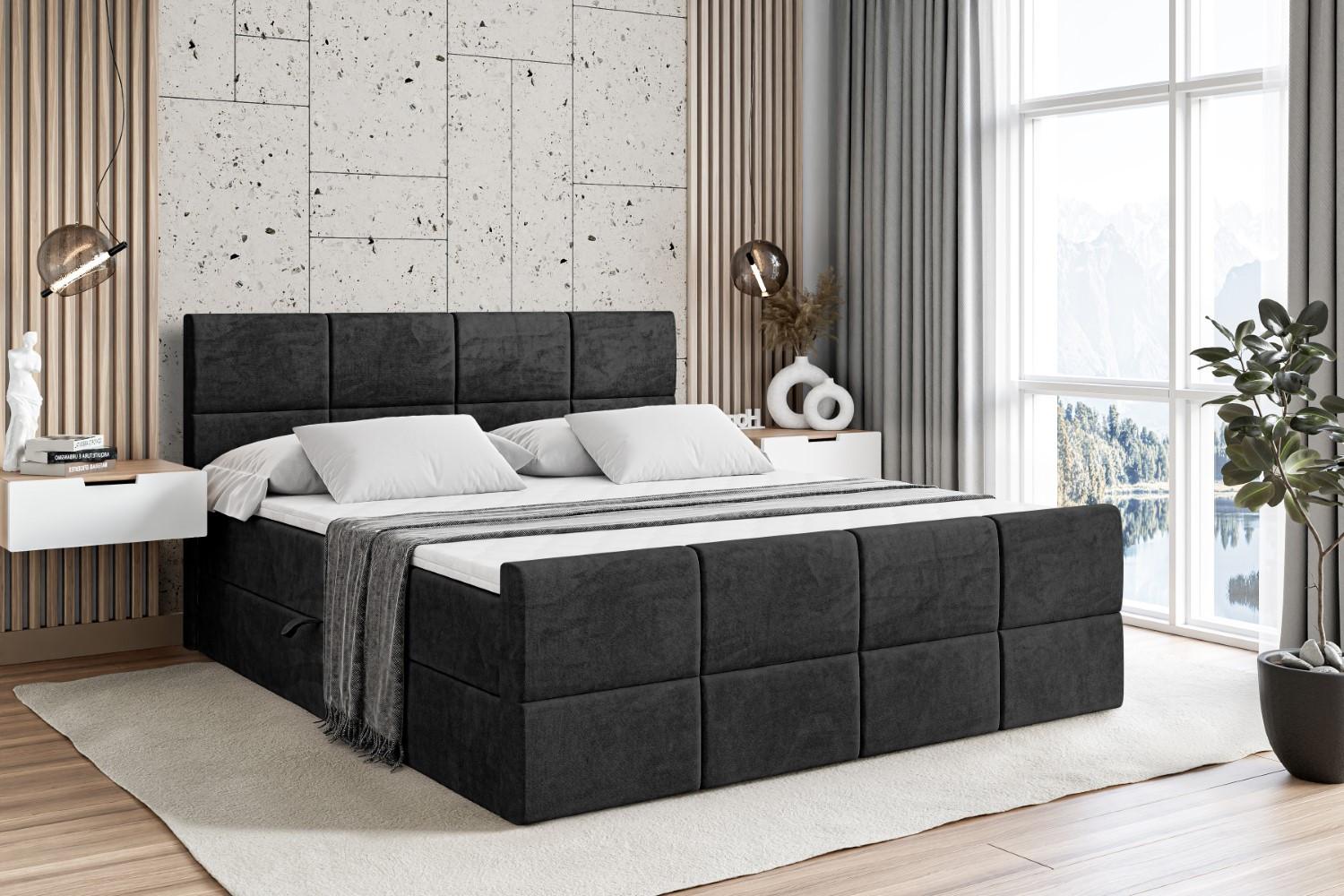 wohnli-moebel-suche-800000613778-1 BOXBETT ARDENI-Z - 120x200 cm - H3 - Schwarz Holzwerkstoff ALTDECOR Möbel > Betten > Boxspringbetten Schwarz