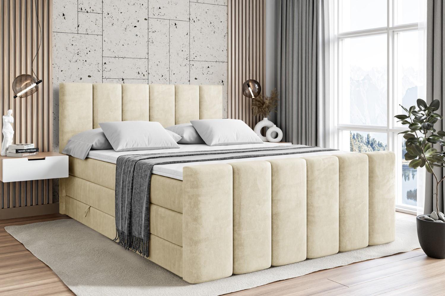 wohnli-moebel-suche-800000613858-1 BOXSPRINGBETT BOXI1-Z KING - 200x200 - H3/H4 - Beige Holzwerkstoff ALTDECOR Möbel > Betten > Boxspringbetten Beige