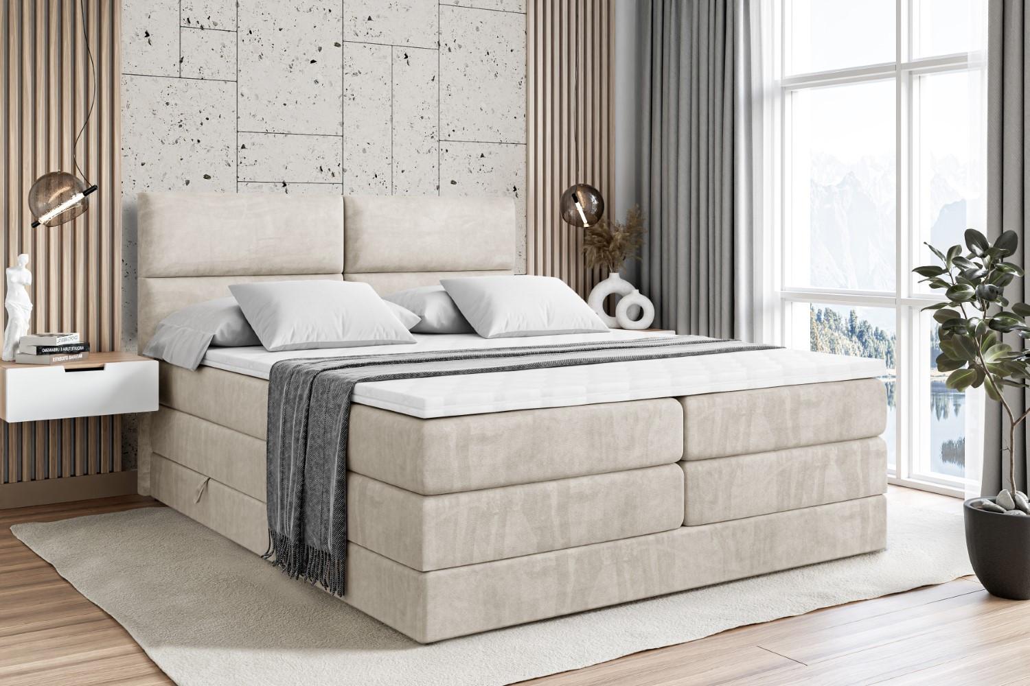 BOXSPRINGBETT BOXI3 KING - 180x200 - H3/H4 - Creme Holzwerkstoff ALTDECOR Möbel > Betten > Boxspringbetten Weiß