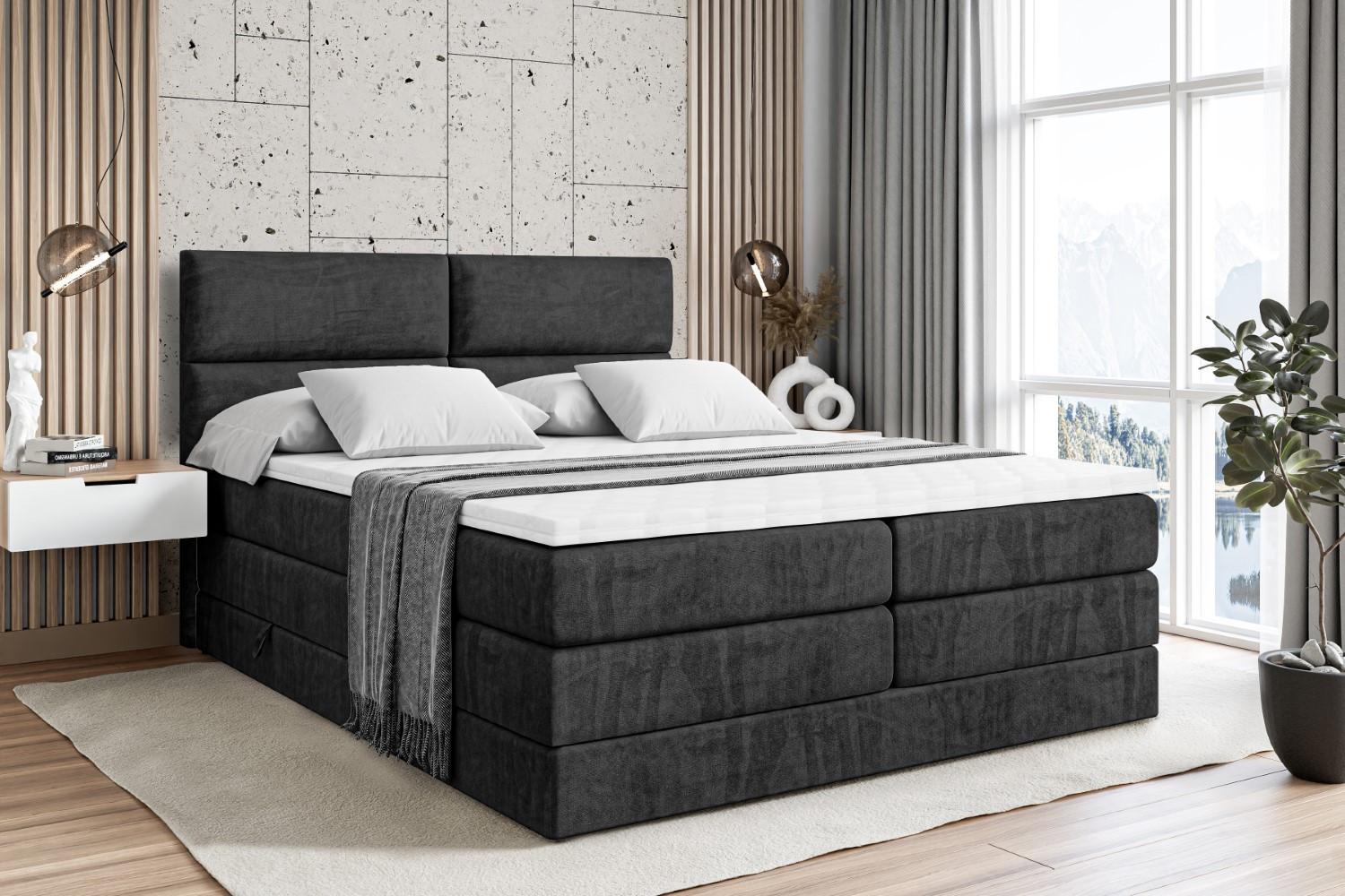 wohnli-moebel-suche-800000614043-1 BOXSPRINGBETT BOXI3 KING - 160x200 - H3/H4 - Schwarz Holzwerkstoff ALTDECOR Möbel > Betten > Boxspringbetten Schwarz