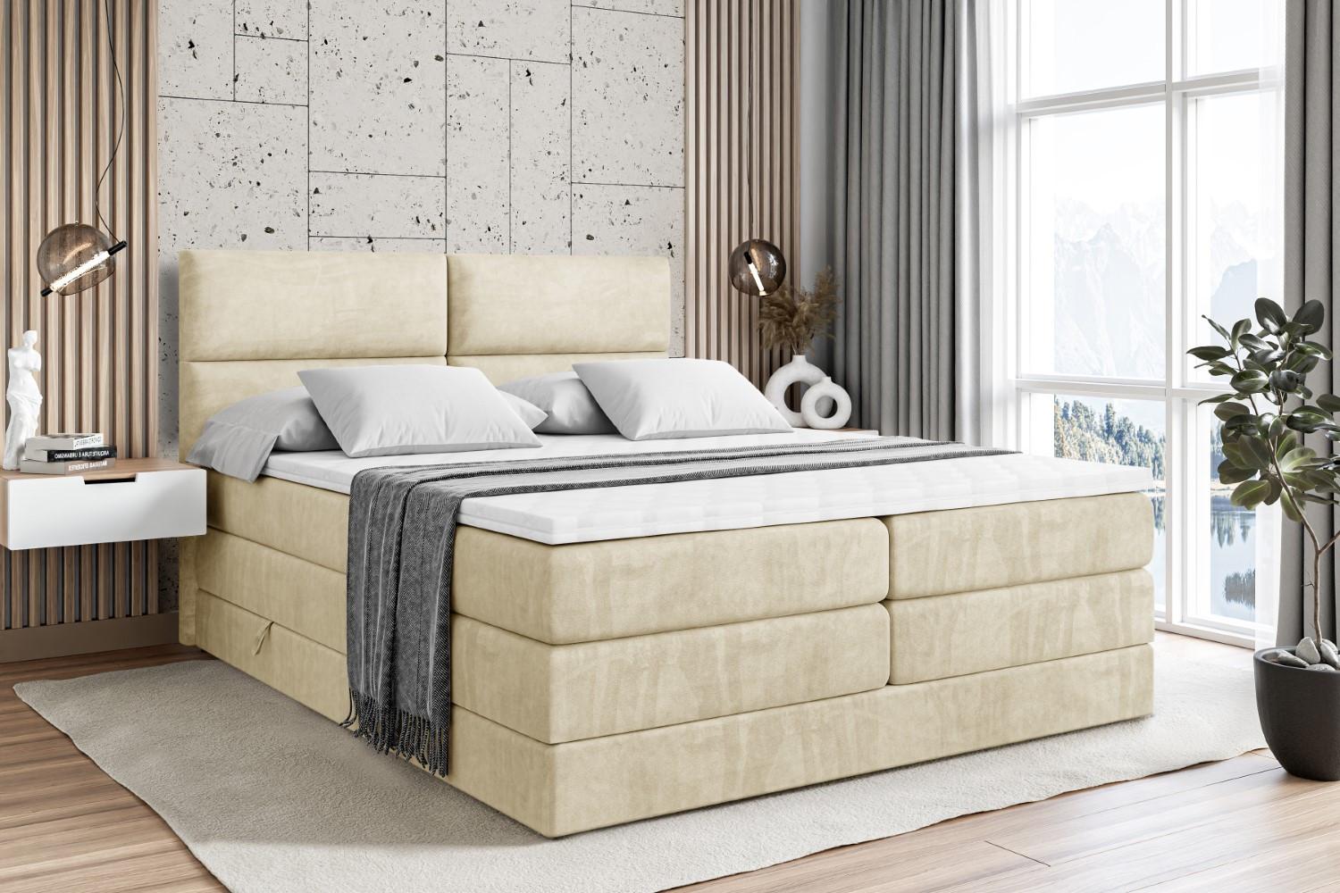 wohnli-moebel-suche-800000614048-1 BOXSPRINGBETT BOXI3 KING - 180x200 - H3/H4 - Beige Holzwerkstoff ALTDECOR Möbel > Betten > Boxspringbetten Beige