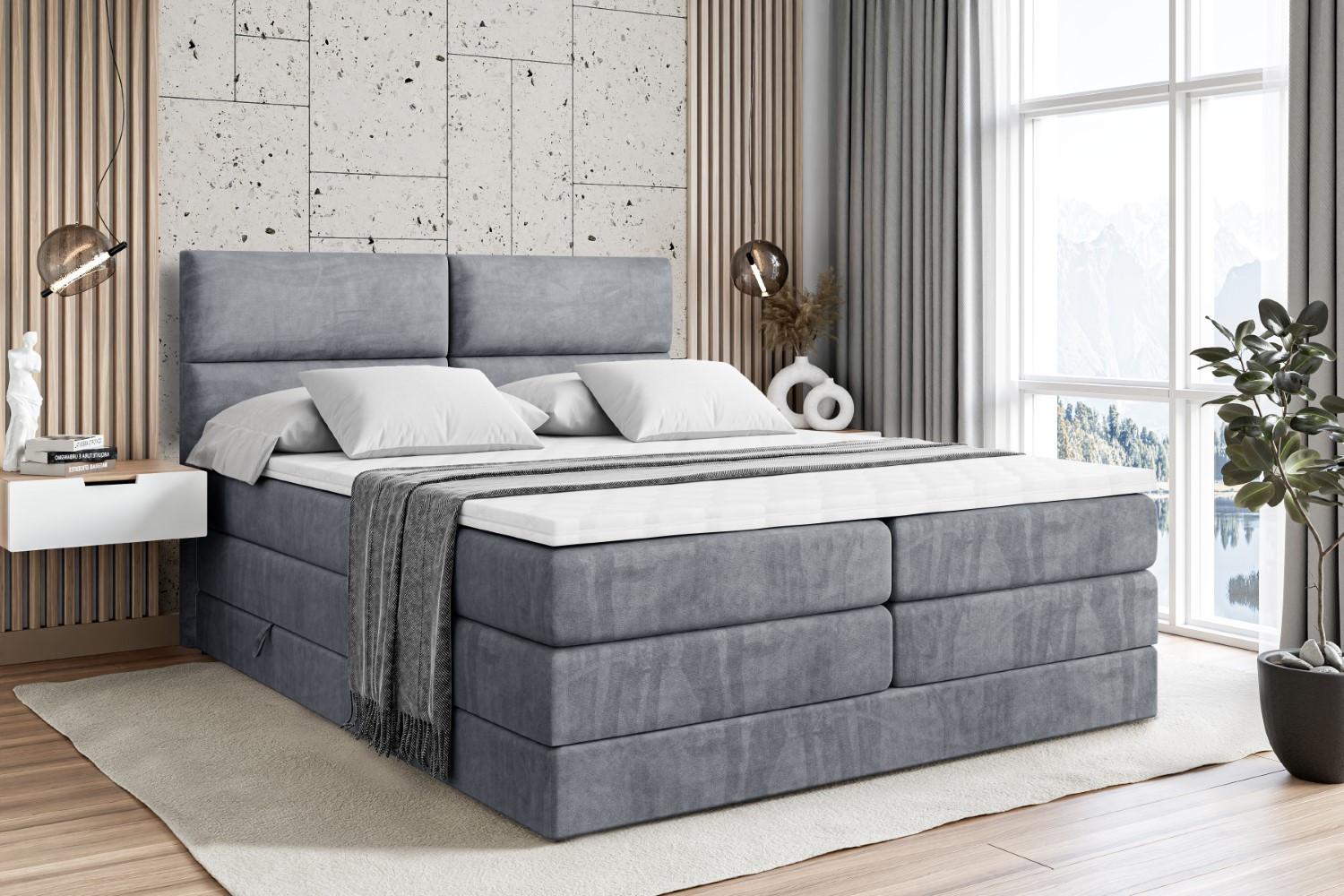 BOXSPRINGBETT BOXI3 KING - 180x200 - H3/H4 - Grau Holzwerkstoff ALTDECOR Möbel > Betten > Boxspringbetten Grau