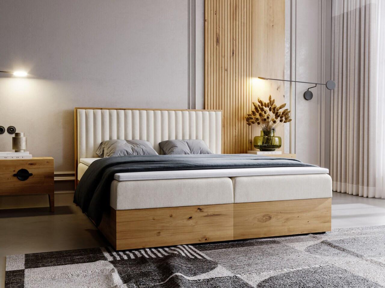 wohnli-moebel-suche-800000615239-1 BOXBETT Forest 160x200 Beige Textil Graingold Möbel > Betten > Boxspringbetten Beige
