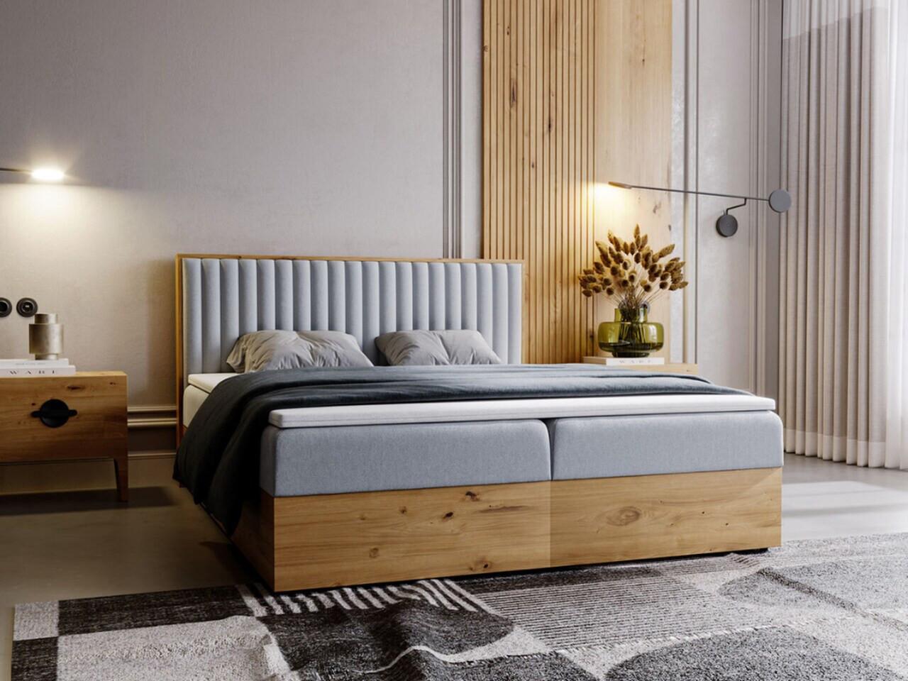 BOXBETT Forest 180x200 Hellgrau Textil Graingold Möbel > Betten > Boxspringbetten Grau