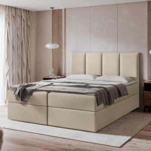 wohnli-moebel-suche-800000615972-1 BOXBETT Rebos - H3 Textil MIRJAN24 Möbel > Betten > Boxspringbetten Beige