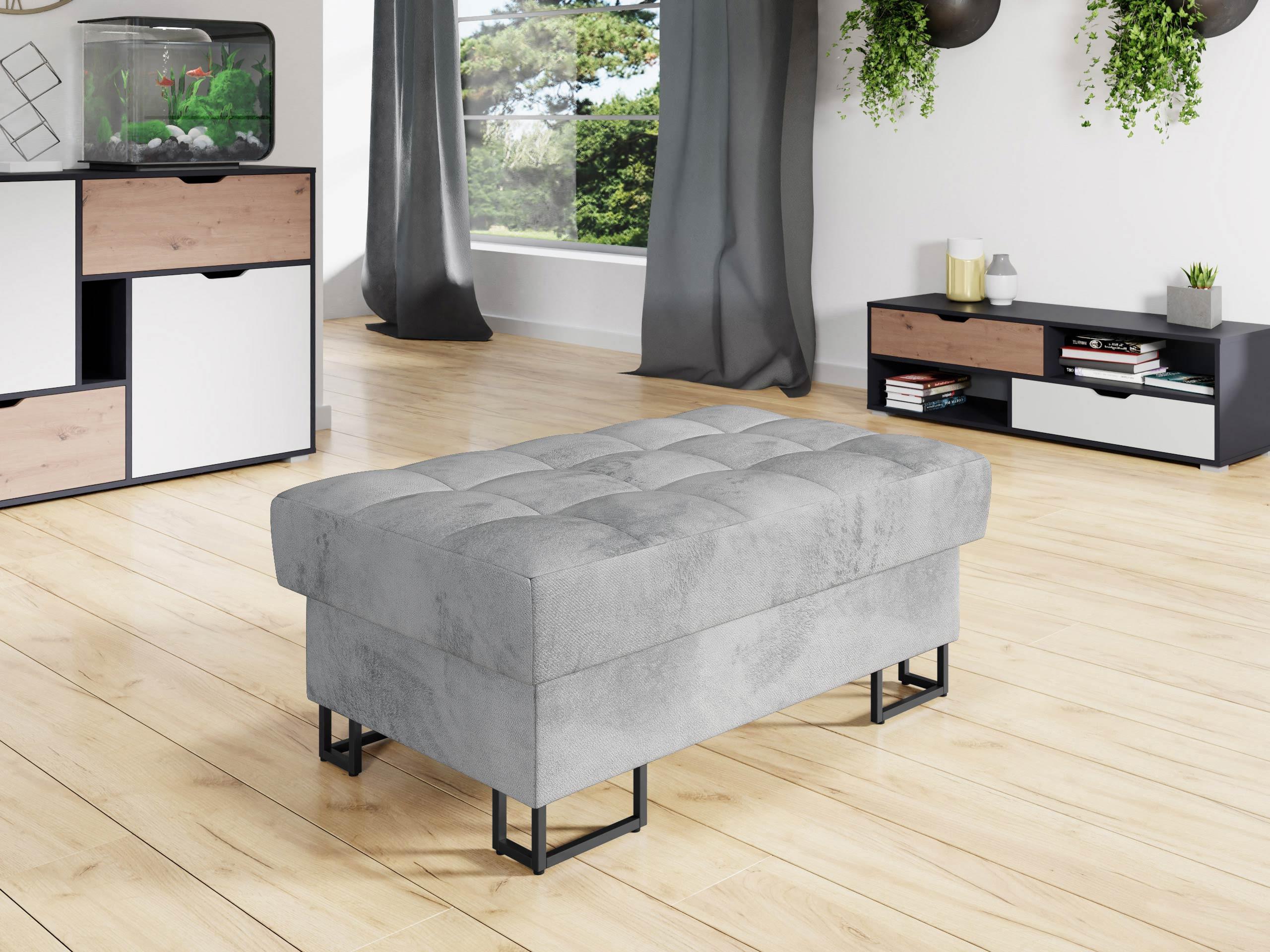 POLSTERHOCKER Laris Textil MIRJAN24 Möbel > Sessel > Hocker Grau