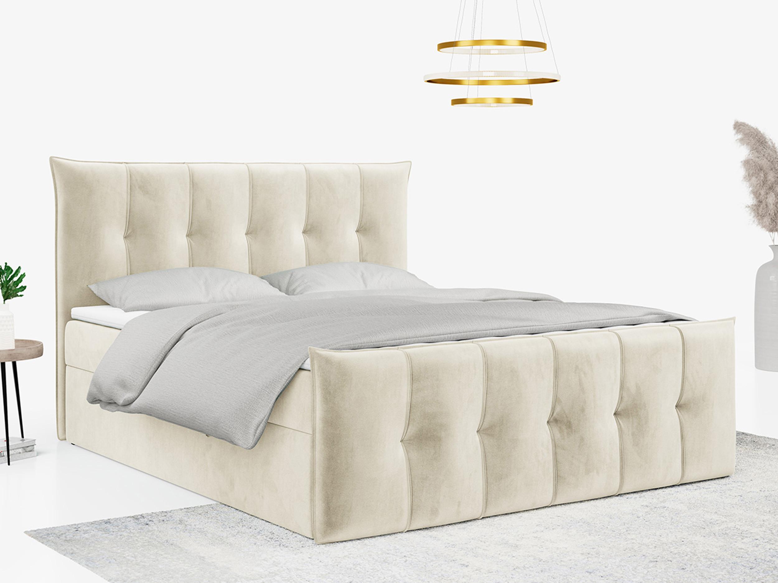 BOXBETT PREMIUM 11 180/200 Beige Velvet - H4 Textil MKS Möbel > Betten > Boxspringbetten Beige
