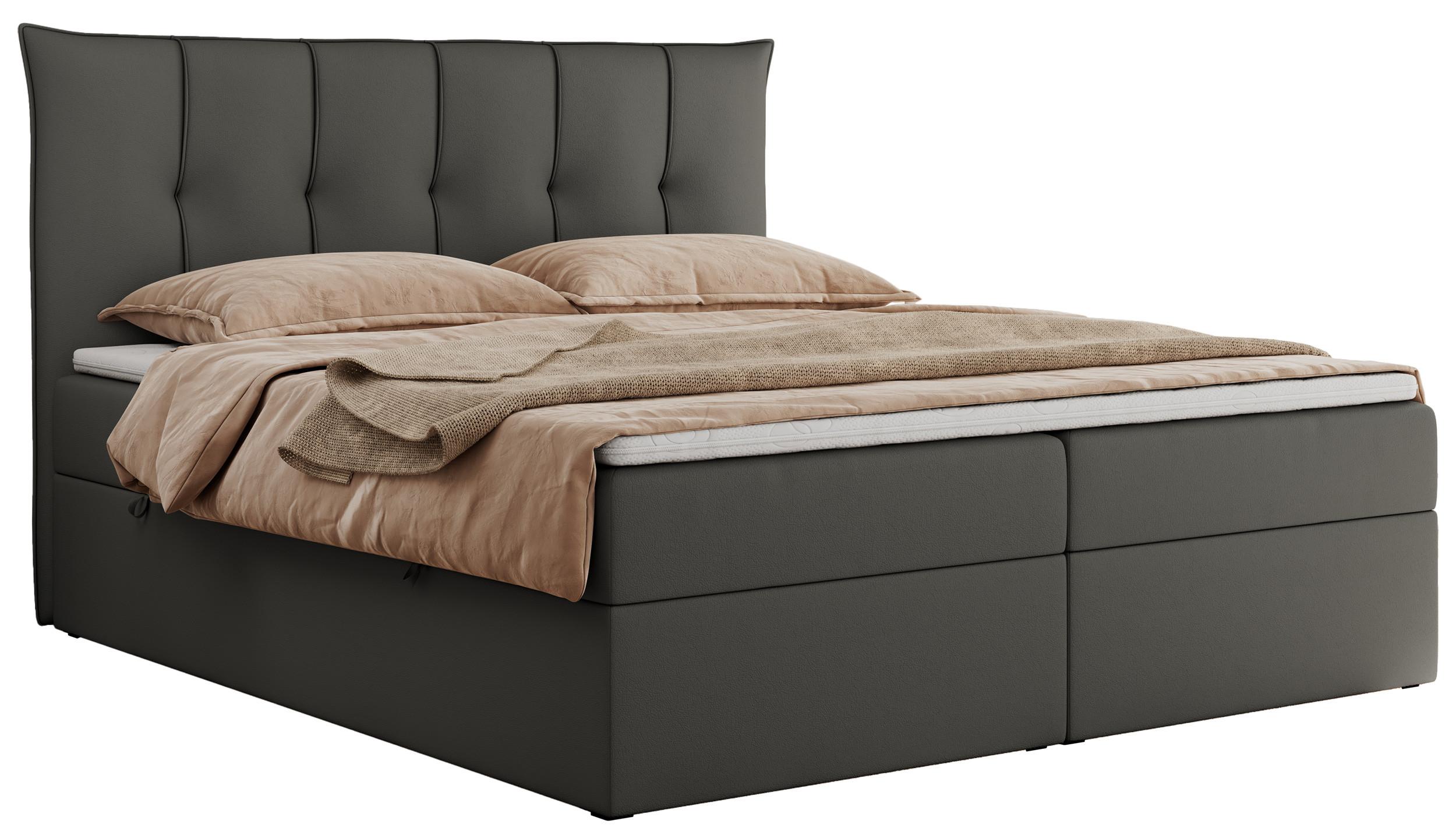 wohnli-moebel-suche-800000616987 Wohnli Möbelsuche - BOXBETT PREMIUM 10 180/200 Dunkelgrau Kunstleder - H3