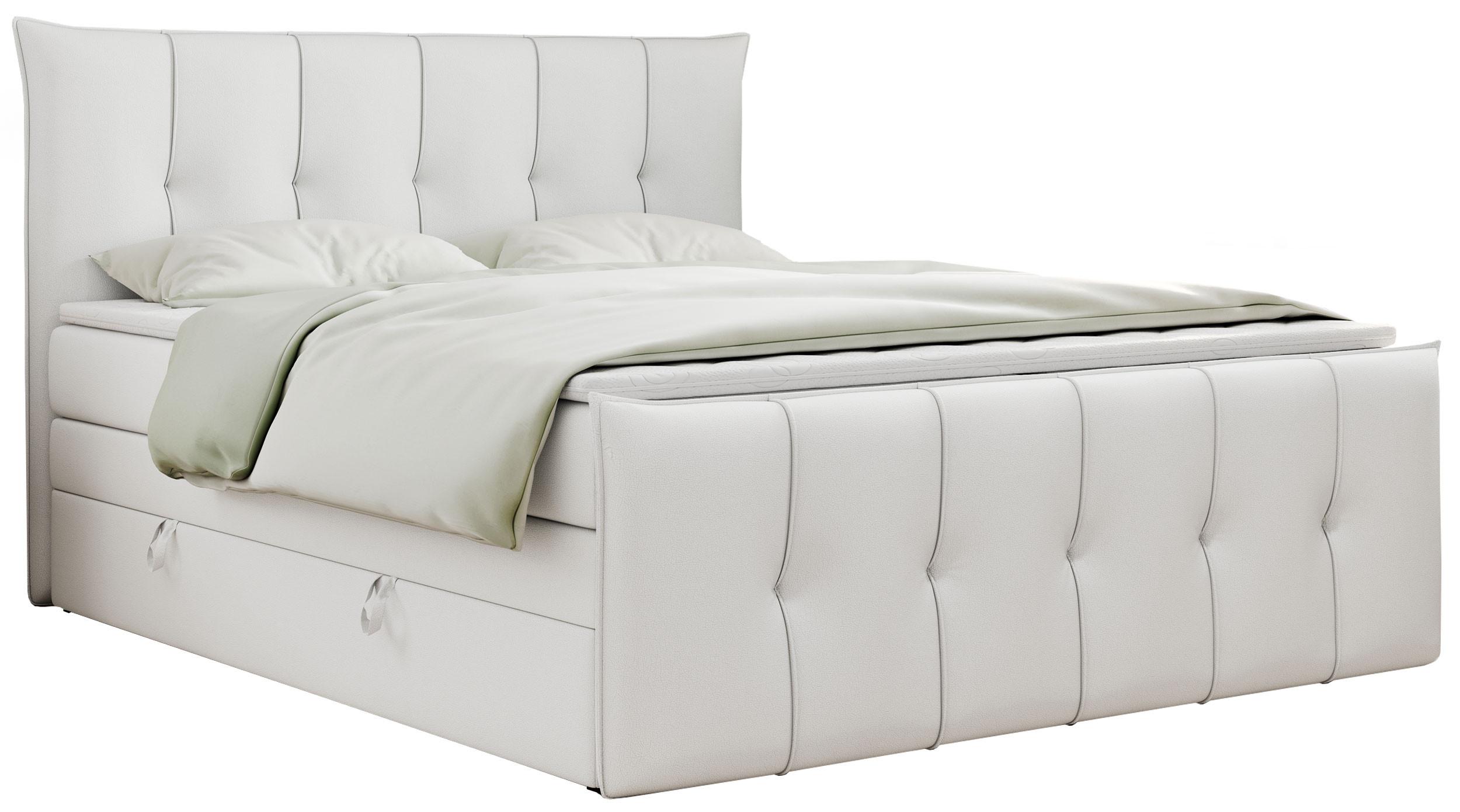 wohnli-moebel-suche-800000617042 Wohnli Möbelsuche - BOXSPRINGBETT PREMIUM 11 KING 180/200 Weiß Kunstleder - H3