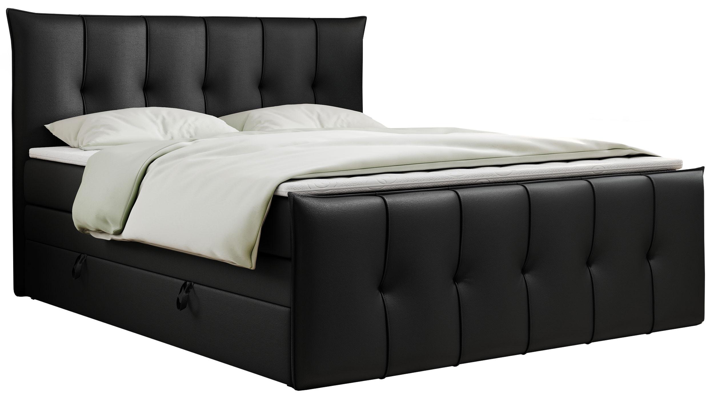wohnli-moebel-suche-800000617147 Wohnli Möbelsuche - BOXSPRINGBETT PREMIUM 11 KING 180/200 Schwarz Kunstleder - H3