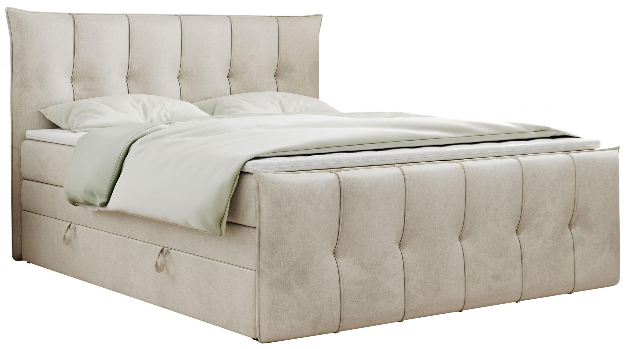 Wohnli Möbelsuche - BOXSPRINGBETT PREMIUM 11 KING 200/200 Beige Velvet - H4