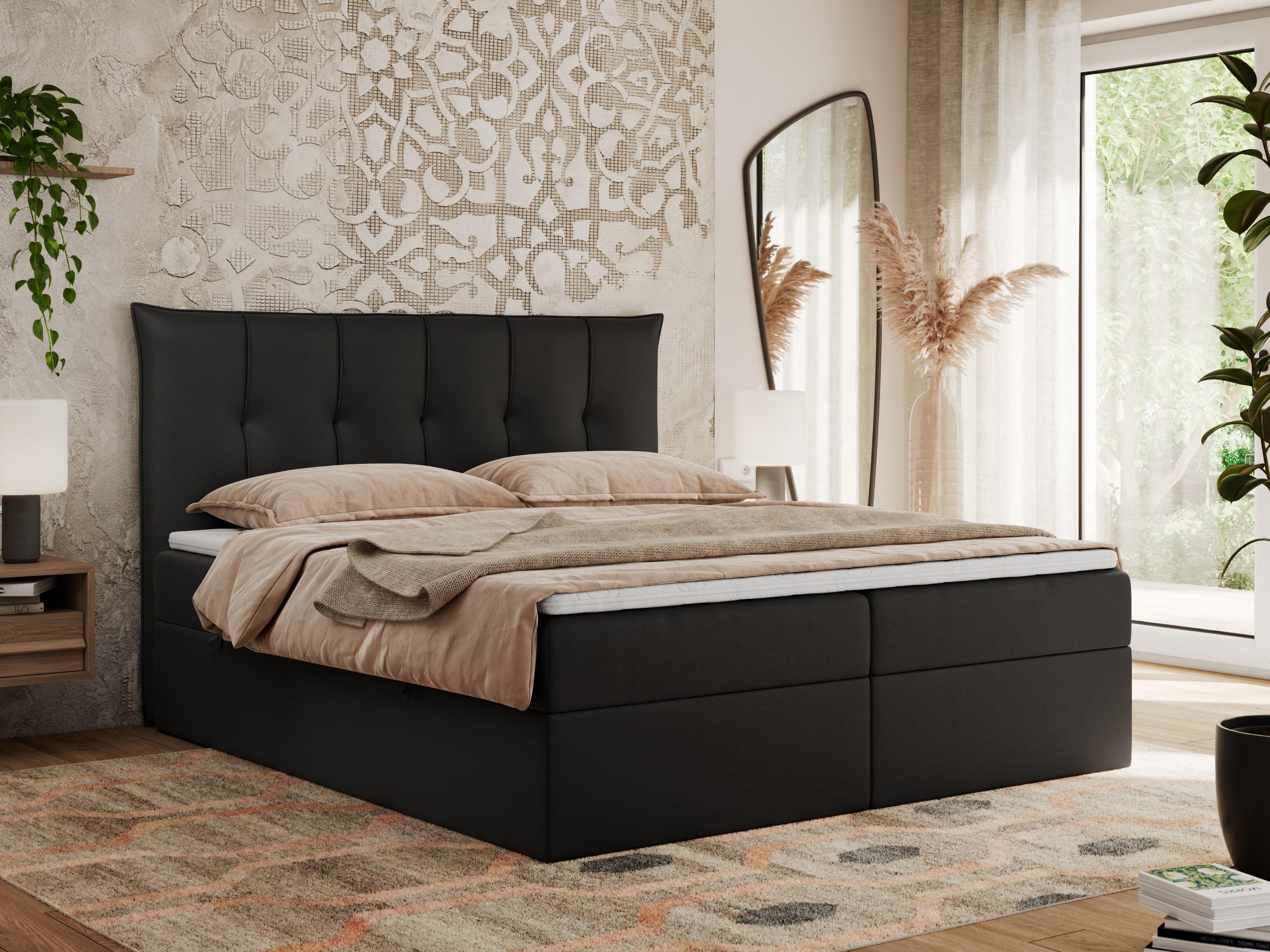 BOXBETT PREMIUM 10 180/200 Schwarz Kunstleder - H4 Textil MKS Möbel > Betten > Boxspringbetten Schwarz