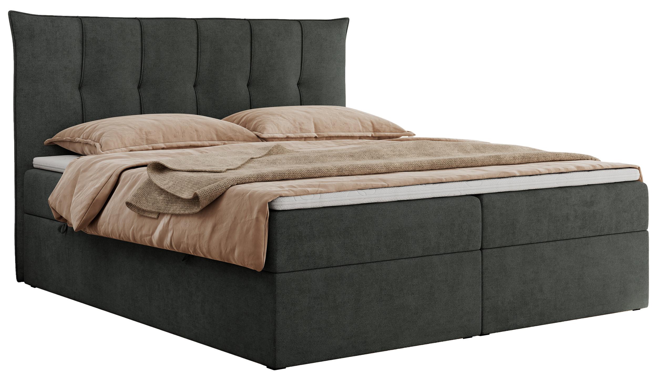 wohnli-moebel-suche-800000617209 Wohnli Möbelsuche - BOXBETT PREMIUM 10 200/200 Dunkelgrau Struktur - H3