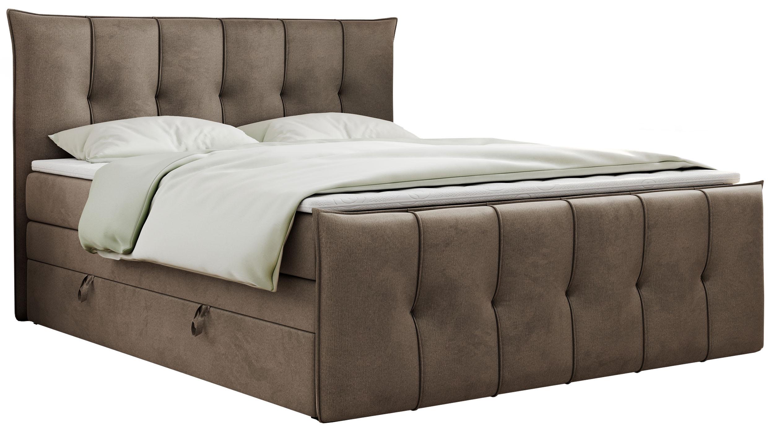 Wohnli Möbelsuche - BOXSPRINGBETT PREMIUM 11 KING 200/200 Braun Velvet - H4