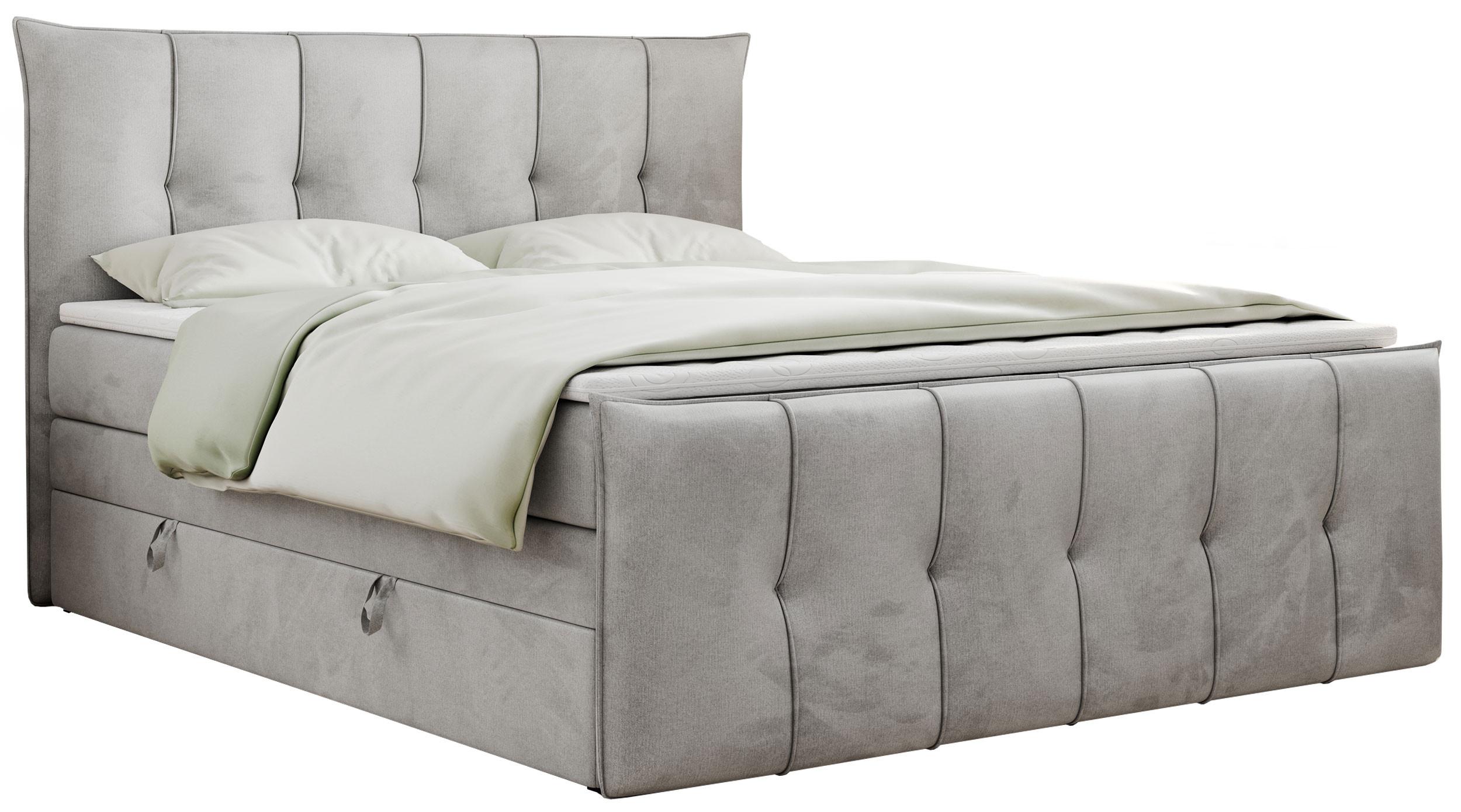 wohnli-moebel-suche-800000617230 Wohnli Möbelsuche - BOXSPRINGBETT PREMIUM 11 KING 140/200 Hellgrau Velvet - H4