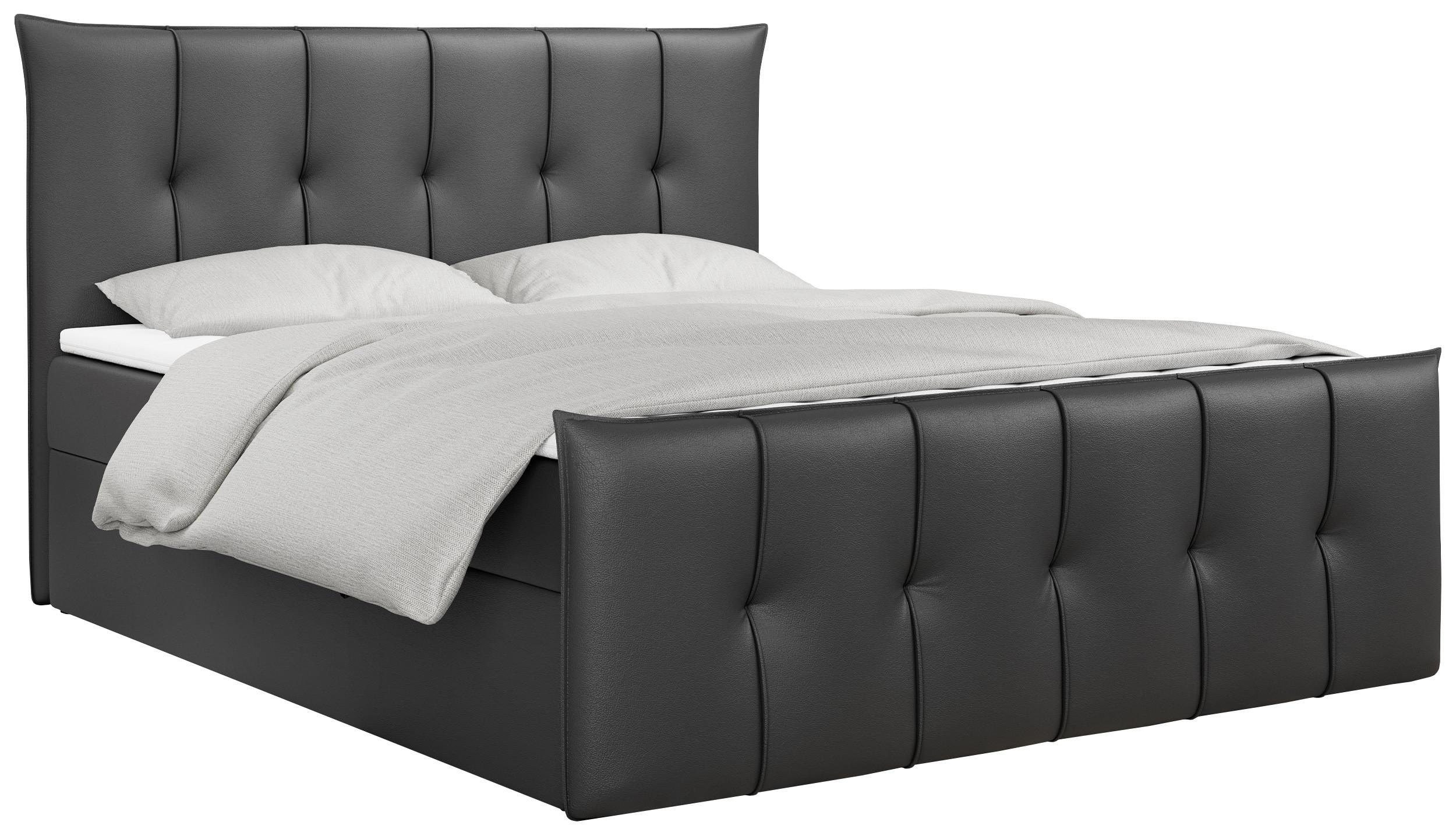 wohnli-moebel-suche-800000617244 Wohnli Möbelsuche - BOXBETT PREMIUM 11 200/200 Dunkelgrau Kunstleder - H3