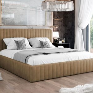 wohnli-moebel-suche-800000619221-1 POLSTERBETT Caniko Textil MIRJAN24 Möbel > Betten > Polsterbetten Braun