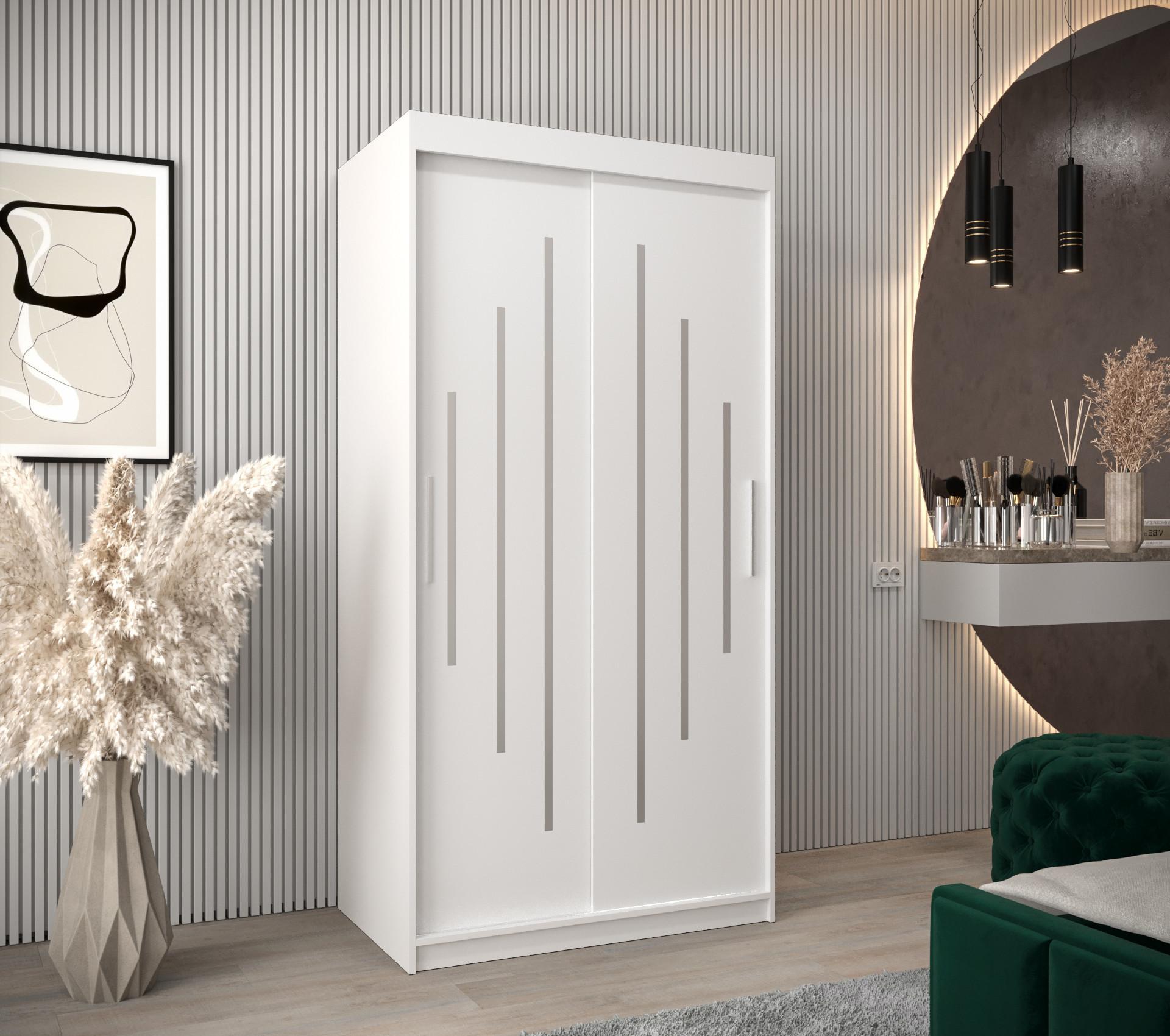 SCHWEBETÜRENSCHRANK 200/100/62 2-türig Holz Abiks Möbel Möbel > Schränke > Kleiderschränke > Schwebetürenschränke Weiß