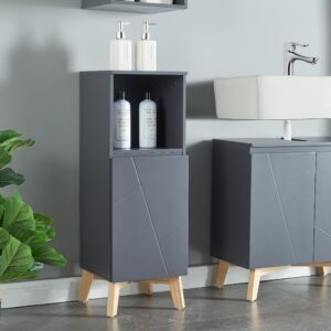 BADEZIMMERSCHRANK Overath Holzwerkstoff [en.casa] Möbel > Schränke > Badezimmerschränke Grau