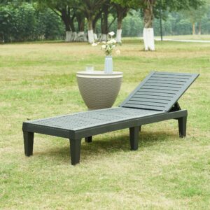 SONNENLIEGE Ateleta Kunststoff casa.pro Garten & Outdoor > Gartenmöbel > Gartenliegen Schwarz