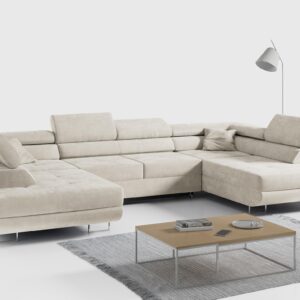 wohnli-moebel-suche-800000628989-1 WOHNLANDSCHAFT GUSTAW U Beige Velvet Textil MKS Möbel > Sofas & Couches > Wohnlandschaften > Wohnlandschaften U-Form Beige