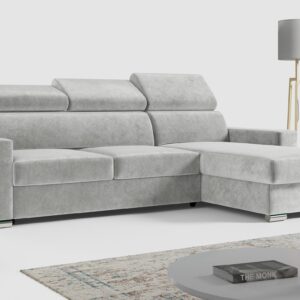 ECKSOFA FOX-L Hellgrau Textil MKS Möbel > Sofas & Couches > Wohnlandschaften > Ecksofas Grau