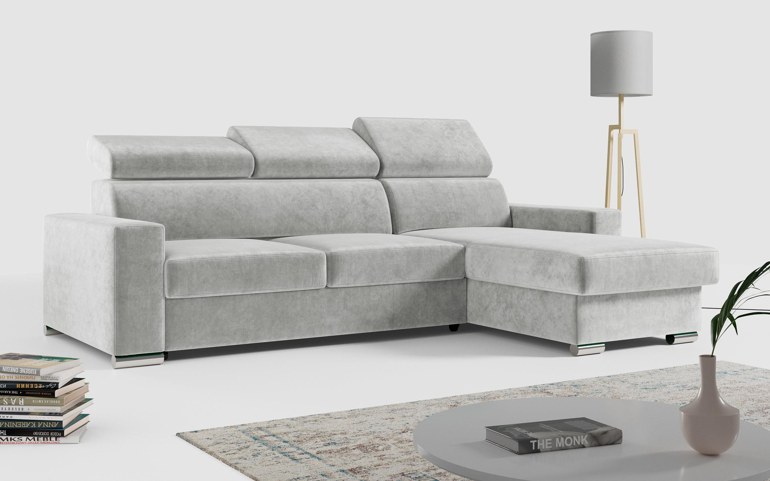 ECKSOFA FOX-L Hellgrau Textil MKS Möbel > Sofas & Couches > Wohnlandschaften > Ecksofas Grau