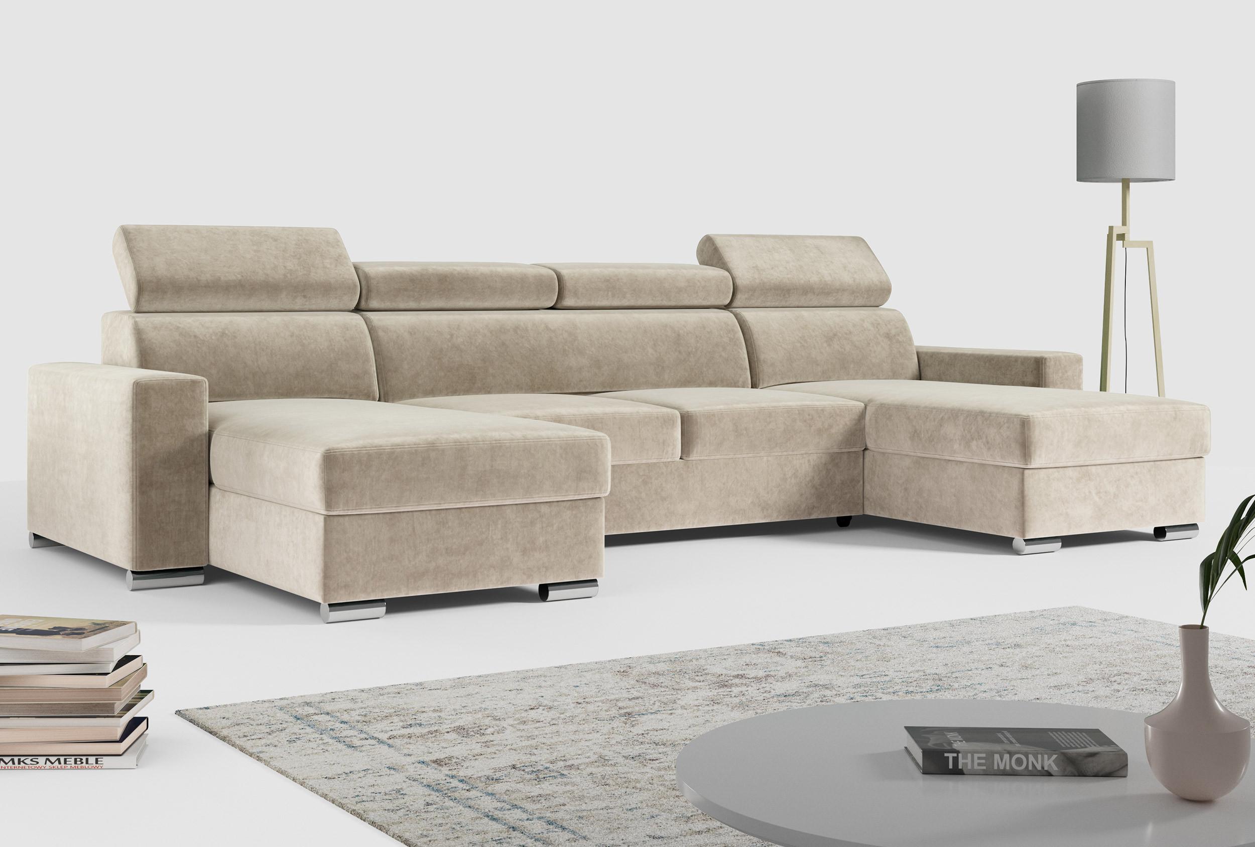 wohnli-moebel-suche-800000629010-1 WOHNLANDSCHAFT FOX U Beige - Velvet Textil MKS Möbel > Sofas & Couches > Wohnlandschaften > Wohnlandschaften U-Form Beige