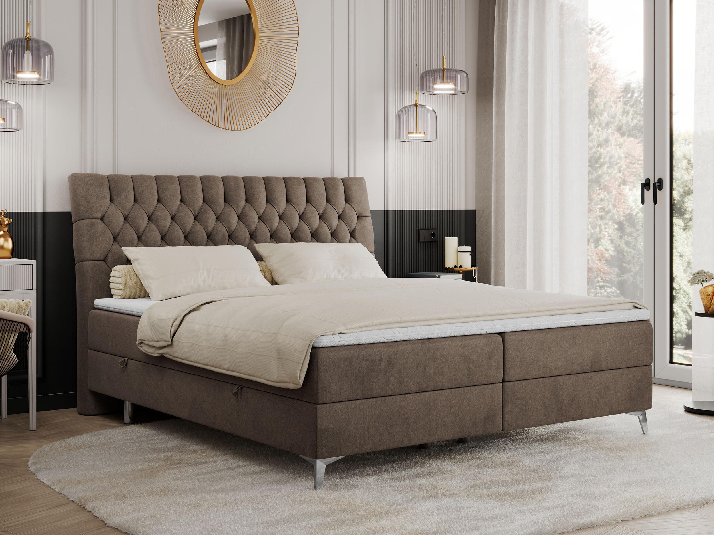wohnli-moebel-suche-800000629023-1 BOXBETT MILEN 200/200 Braun Velvet - H4 Textil MKS Möbel > Betten > Boxspringbetten Braun